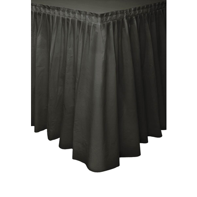Midnight Black Plastic Tableskirt 73cm x 4.3m 1
