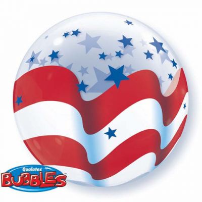 Patriotic Stars Stripes USA Bubble Balloon