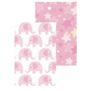 Pink Elephants 2 Side Design Folded Wrap