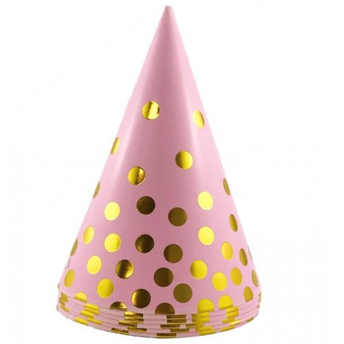 Pink Gold Hot Stamping Cone Hats