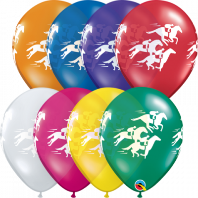 Qualatex 28cm Jewel Race Horses Latex Balloon
