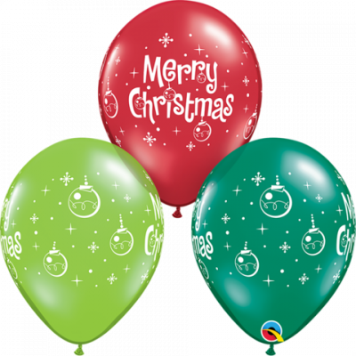 Qualatex 28cm Merry Christmas Ornaments Latex Balloon