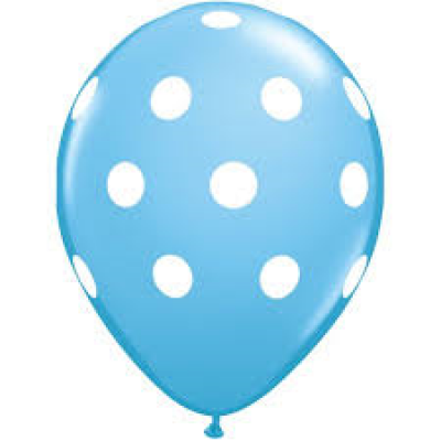 Qualatex 30cm Big Polka Blue Latex Balloons
