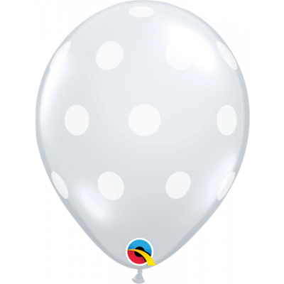Qualatex 30cm Big Polka Clear Latex Balloons