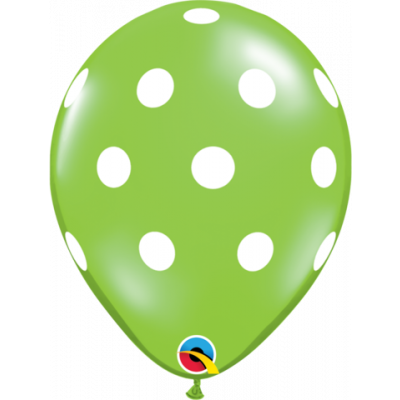 Qualatex 30cm Big Polka Lime Latex Balloons