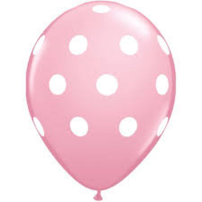 Qualatex 30cm Big Polka Pink Latex Balloons