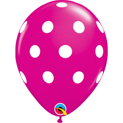 Qualatex 30cm Big Polka Wildberry Latex Balloons