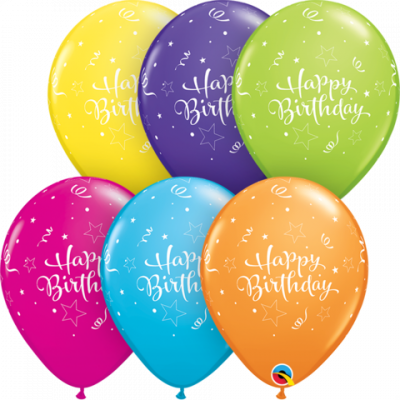 Qualatex 30cm Birthday Shining Star Latex Balloons