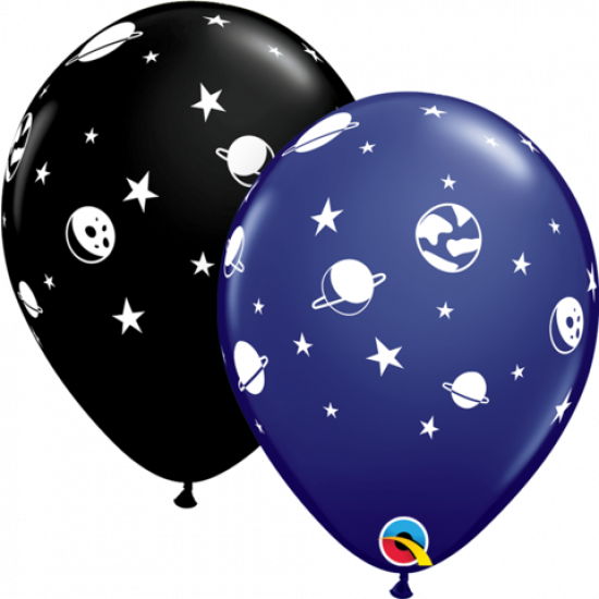 Qualatex 30cm Celestial Fun Navy Onyx Black Latex Balloons