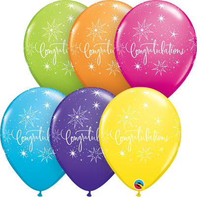 Qualatex 30cm Congratulations Elegant Latex Balloons