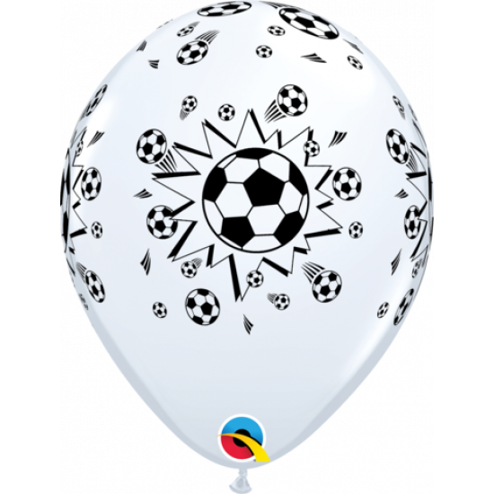 Qualatex 30cm Soccer Balls Printed White Latex Balloons