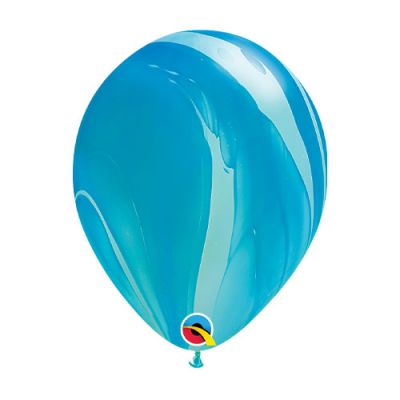 Qualatex 30cm SuperAgate Blue Latex Balloons
