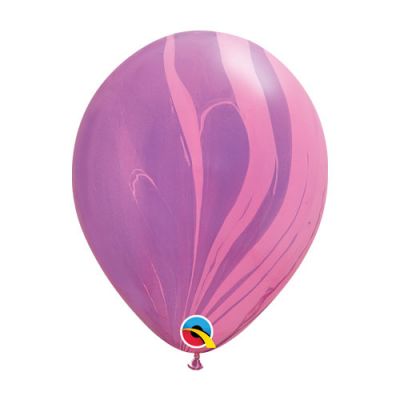 Qualatex 30cm SuperAgate Pink Violet Latex Balloons
