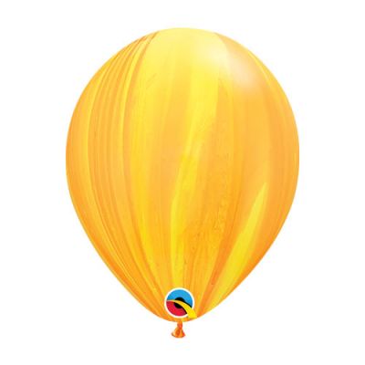 Qualatex 30cm SuperAgate Yellow Orange Latex Balloons