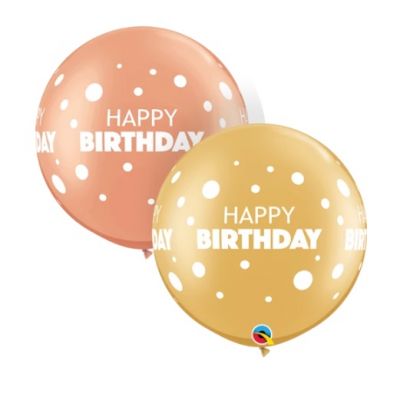 Qualatex 75cm Birthday Big Little Dots Latex Balloon