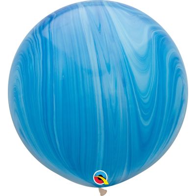 Qualatex 75cm SuperAgate Blue Latex Balloon