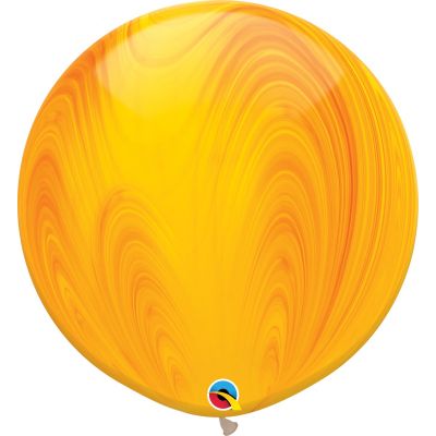 Qualatex 75cm SuperAgate Orange Yellow Latex Balloon