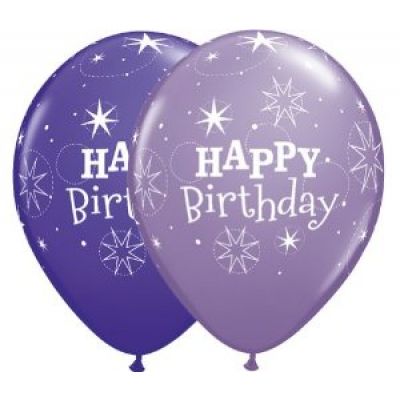 Qualatex Birthday Sparkle Purple Violet Spring Violet Latex Balloons