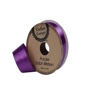 Satin Purple Ribbon 2.5cm x 3m