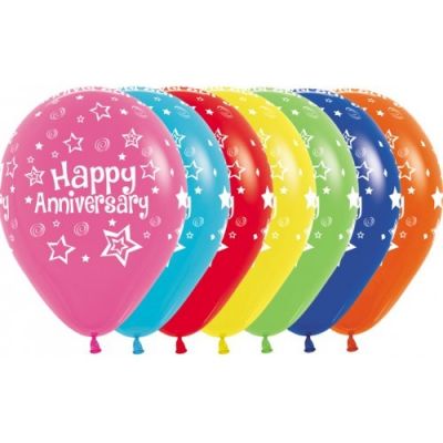 Sempertex 30cm Anniversary Asst Latex Balloons