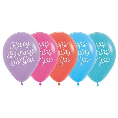 Sempertex 30cm Happy Birthday To You Fashion Asst Latex Balloons