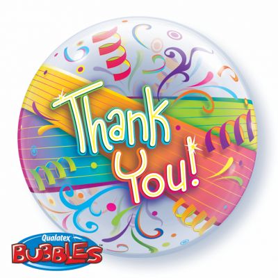 Thank You Streamers Bubble Balloon