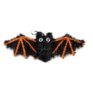 Tinsel Hanging Bat Deco 46x19cm Orange