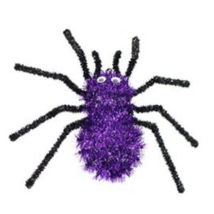 Tinsel Hanging Spider Deco 30x33cm Purple