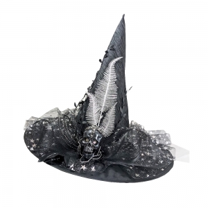 Witches Hat with Silver Leaf Flower