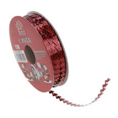 Xmas Holographic Sequin Ribbon Red