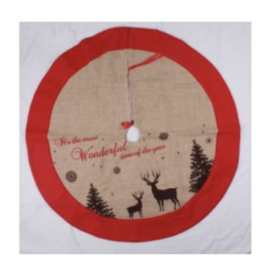 Xmas Tree Skirt Reindeer with Red Edge 100cm
