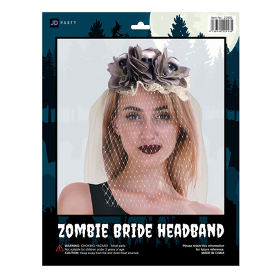 Zombie Bride Grey Headband