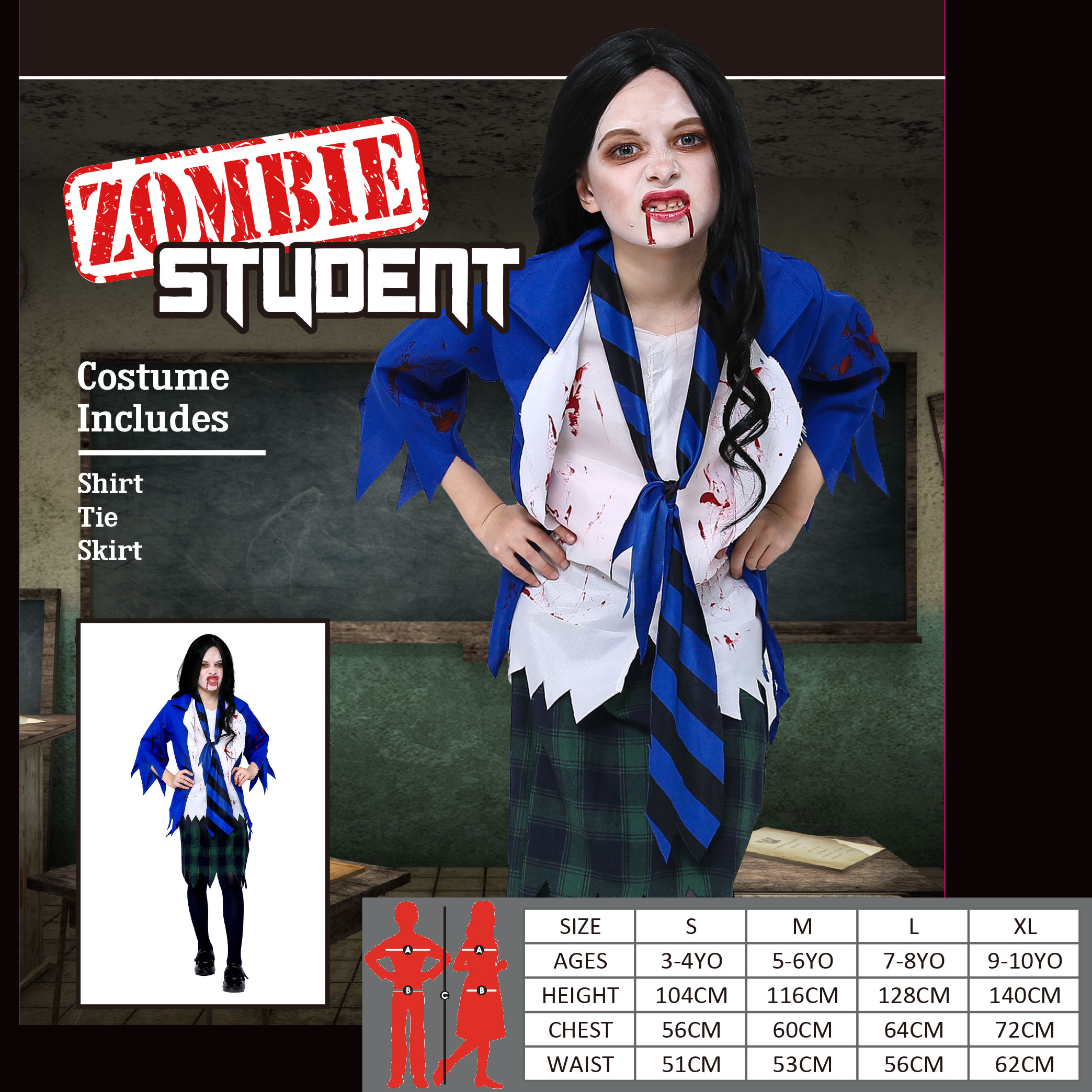 Zombie Student Costume