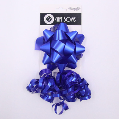 10cm Star Curly Bow Navy