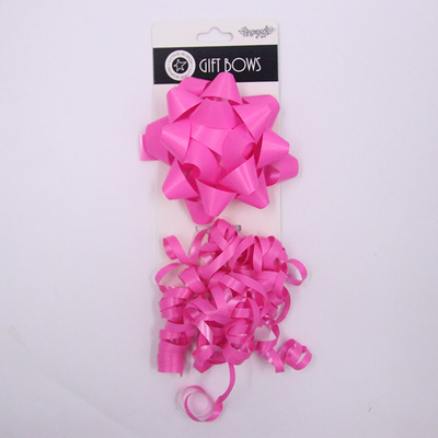 10cm Star Curly Bow Pink