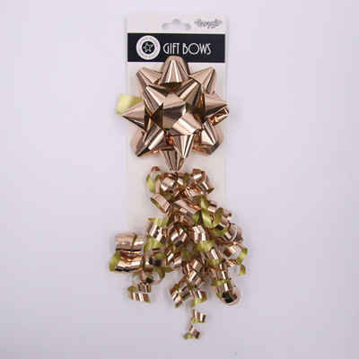 10cm Star Curly Bow Rose Gold