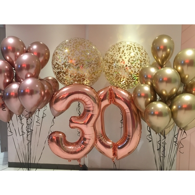 30th Milestone Bling Bling Birthday Balloon Bouquet