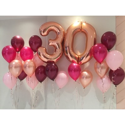 30th Milestone Pinkish Balloon Bouquet