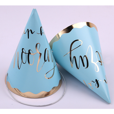 4pk Luxe Blue Party Hats