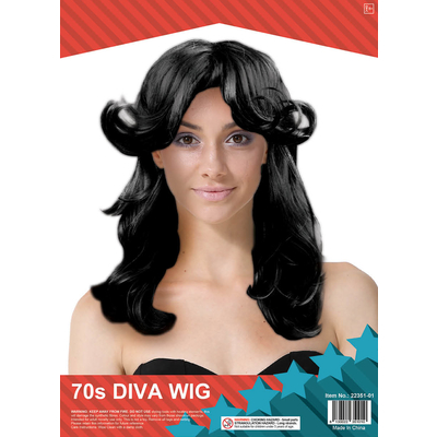 70s Diva Wig Black