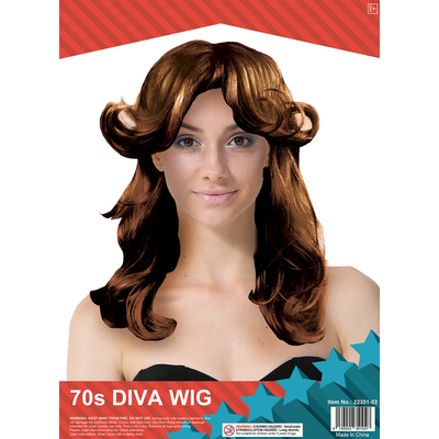 70s Diva Wig Brown