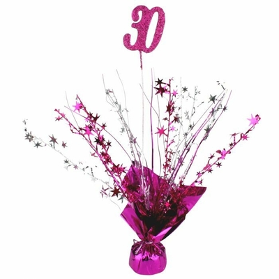 Age 30 Hot Pink Balloon Weight