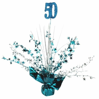 Age 50 Teal Balloon Weight