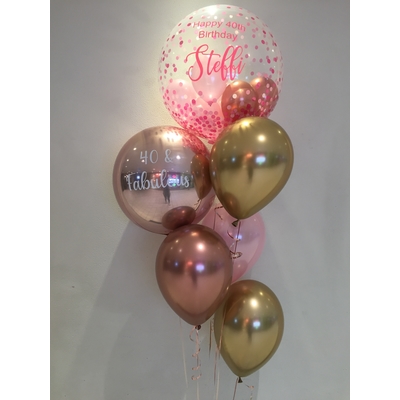 Chrome Latex Personalised Text Balloon Bouquet