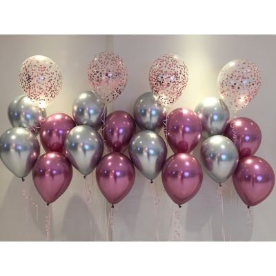 Confetti with Chrome Balloon Bouquet