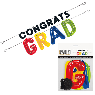 Congrats Grad 2 Piece Letter Banner 1.8m