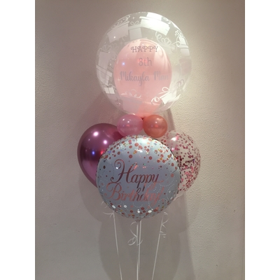 Deco Bubble with Personalised Text Balloon Bouquet
