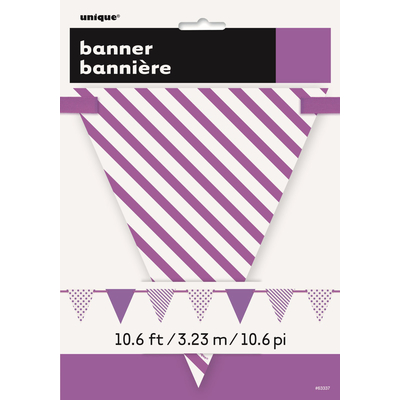 Dots Stripes Paper Flag Banner Pretty Purple 1