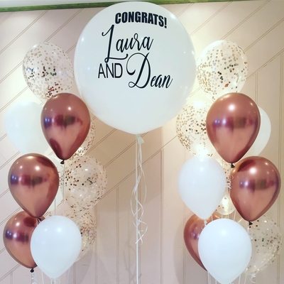 Engagement with Personalised Text Balloon Bouquet