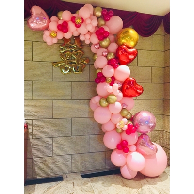 Foil with Pink Balloon Garland